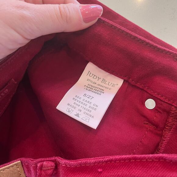 Judy Blue High Waist Tummy Control‎ Skinny Jeans in Scarlet Red Size 5/27 - Picture 8 of 12
